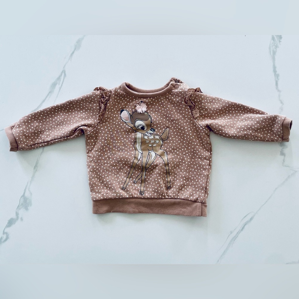 Disney Brown Bambi Kids Top Long Sleeve